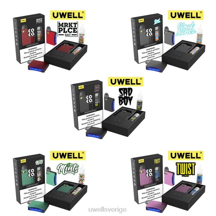 UWELL CALIBURN AK3 kit + a3s 0,8 ohm pods (x2) + daddy\'s vapor 10ml salter 50mg crl: rosa/flv: bär medly lemonad RT0H246 UWELL Vape Shop