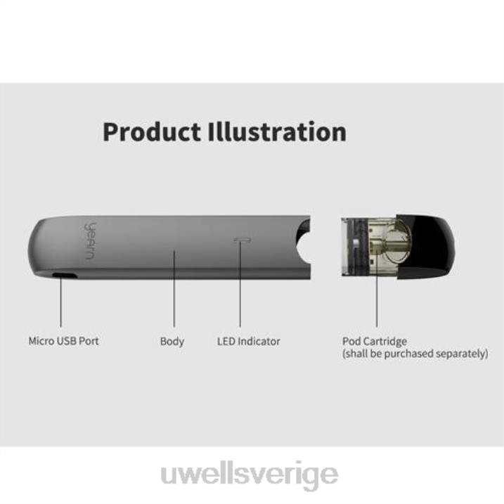 UWELL YEARN pod-enhet (pods ingår ej) svart & violett RT0H255 UWELL Vape Price