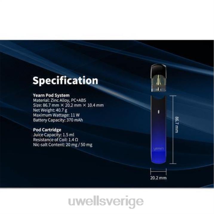 UWELL YEARN pod-enhet (pods ingår ej) svart & violett RT0H255 UWELL Vape Price