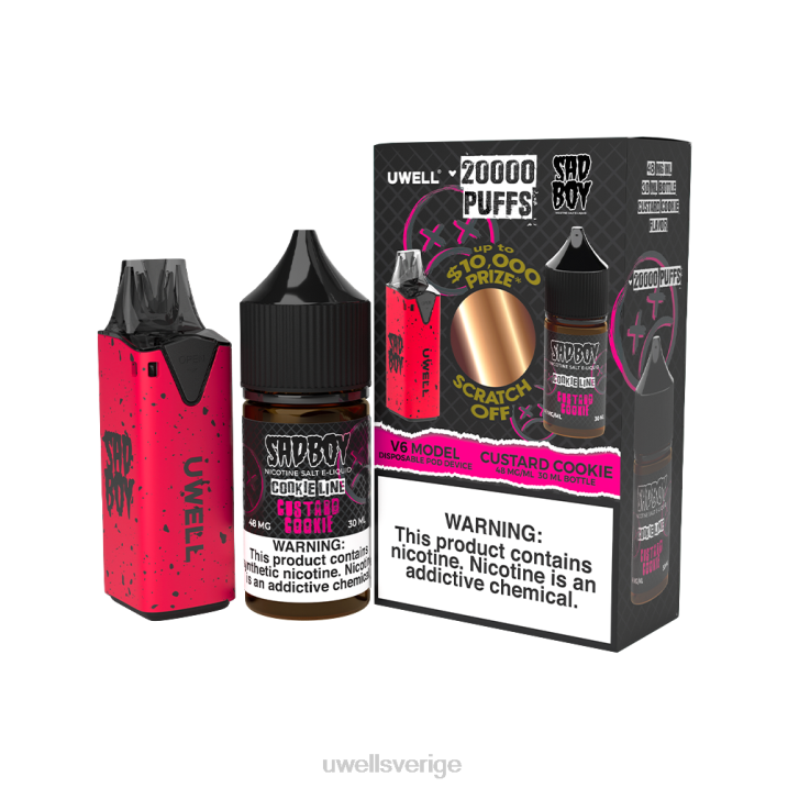 UWELL V6 engångsapparat + daddy\'s vapor 30ml juice - collab bunt clr: röd/flv: feijoa ananas guava 48mg RT0H207 UWELL Vape Buy
