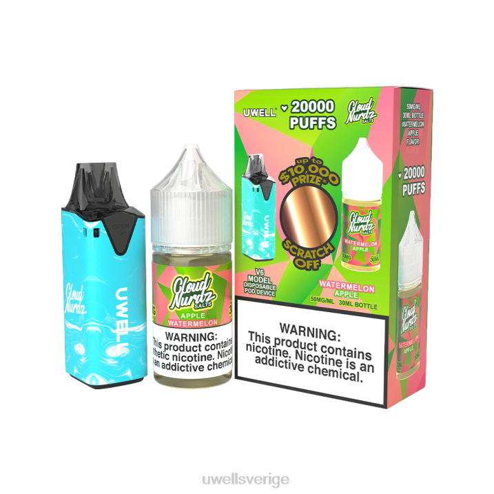 UWELL V6 engångsapparat + daddy\'s vapor 30ml juice - collab bunt clr: röd/flv: feijoa ananas guava 48mg RT0H207 UWELL Vape Buy