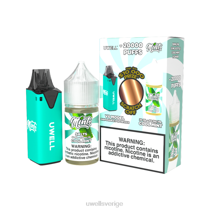 UWELL V6 engångsapparat + daddy\'s vapor 30ml juice - collab bunt clr: röd/flv: feijoa ananas guava 48mg RT0H207 UWELL Vape Buy