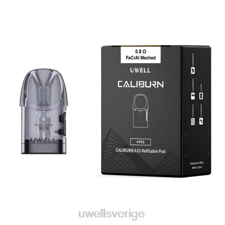 UWELL CALIBURN A3 ersättning pods | 4-pack 0,8 ohm 2 RT0H19 UWELL Vape Disposable