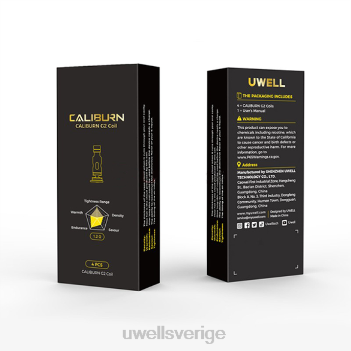 UWELL CALIBURN G2 spolar | 4-pack un2 mesh-h 1,2ohm RT0H2 UWELL Stockholm