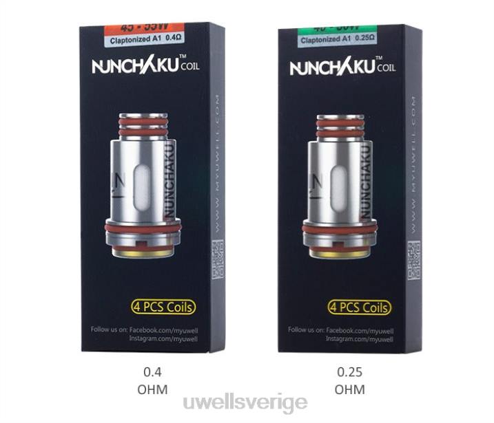 UWELL NUNCHAKU spolar (4-pack) 0,4 ohm RT0H262 UWELL Stockholm